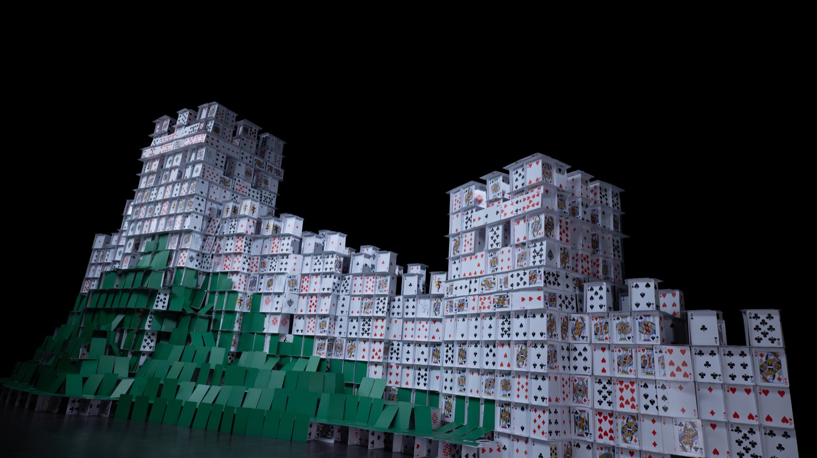 Great Wall of cards — large-scale build